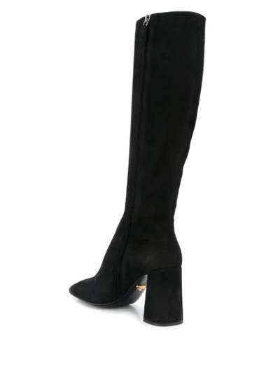 SQUARE-TOE KNEE-LENGTH BOOTS