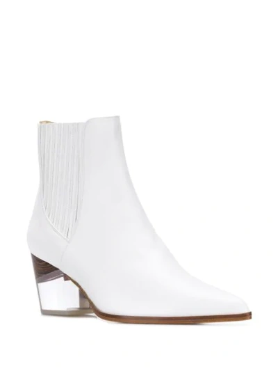 Shop Alexandre Birman Pointed Ankle Boots In White