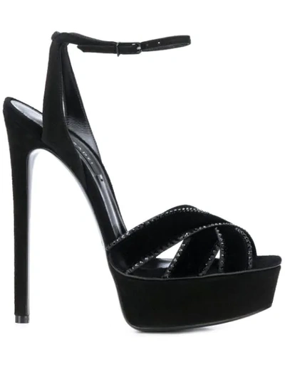 Shop Casadei Flora Sandals In Black