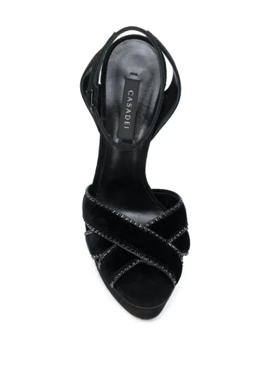 Shop Casadei Flora Sandals In Black