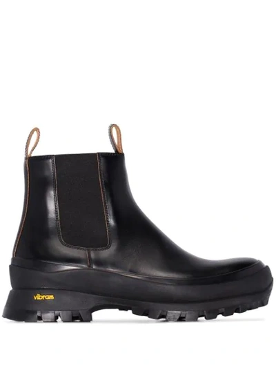 Shop Jil Sander Vibram Sole Beatle Boots In Black