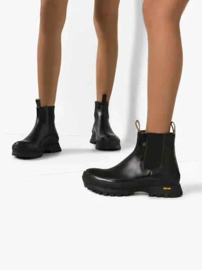Shop Jil Sander Vibram Sole Beatle Boots In Black