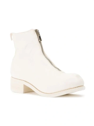 Shop Guidi Zipped Ankle Boots In White