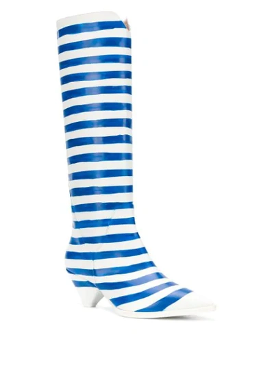 Shop Christian Wijnants Anselm Striped Mid In White
