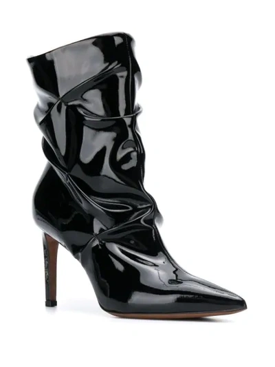 Shop L'autre Chose Creased-effect Ankle Boots In Black