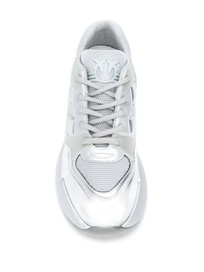 Shop Pinko Shoes To Rock Sneakers In Silver