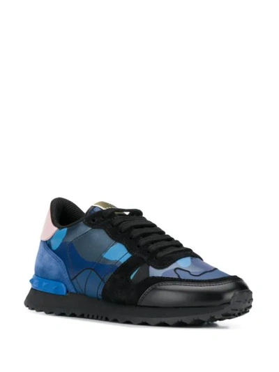 Shop Valentino Garavani Camouflage Sneakers In Blue
