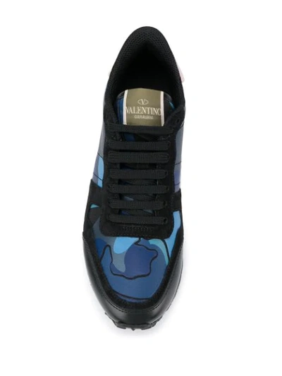 Shop Valentino Garavani Camouflage Sneakers In Blue
