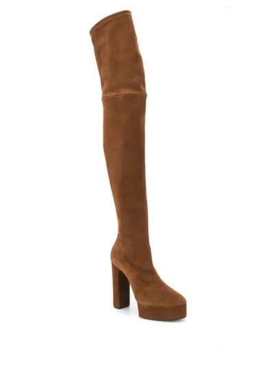 Shop Casadei Over The Knee Boots In Brown