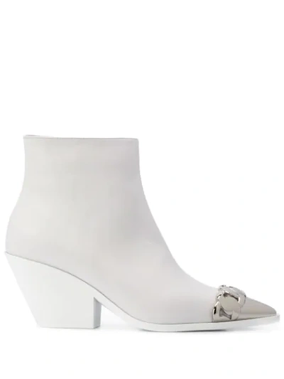 Shop Casadei Agyness Ankle Boots In 9999 Bianco