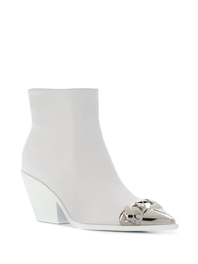 Shop Casadei Agyness Ankle Boots In 9999 Bianco