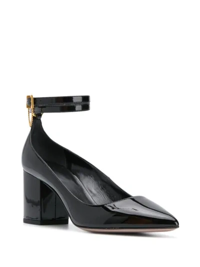 Shop Valentino Double Ankle Strap Pumps In Black