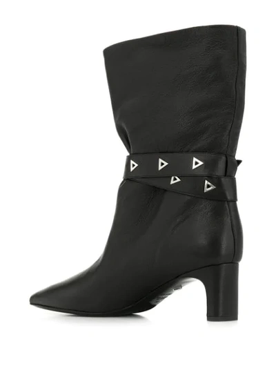 Shop Greymer Buckle Detail Boots In Black