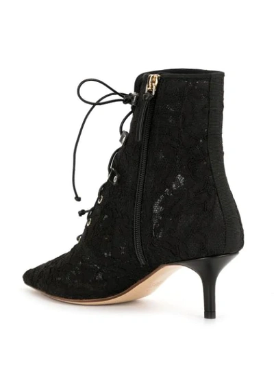 Shop Francesco Russo Lace Ankle Boots In Black