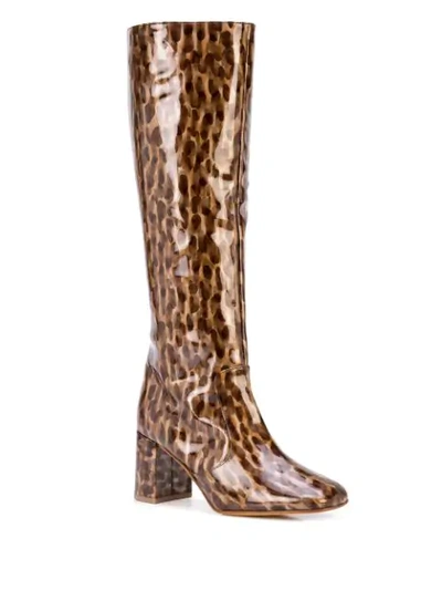 Shop Maryam Nassir Zadeh Printed Mid-calf Boots In Brown