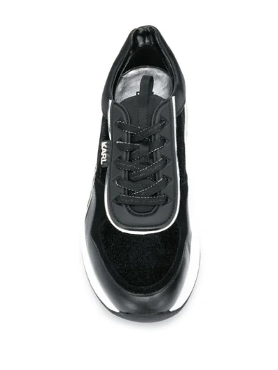 Shop Karl Lagerfeld Panelled Lace-up Sneakers In Black