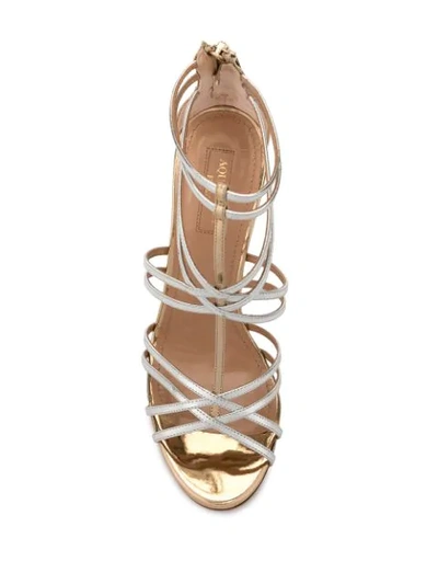 Shop Aquazzura Princess 105mm Sandals In Silver
