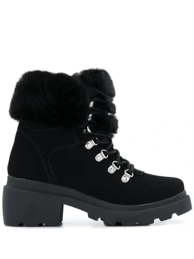 Shop Kendall + Kylie Roan Faux-fur Ankle Boots In Black