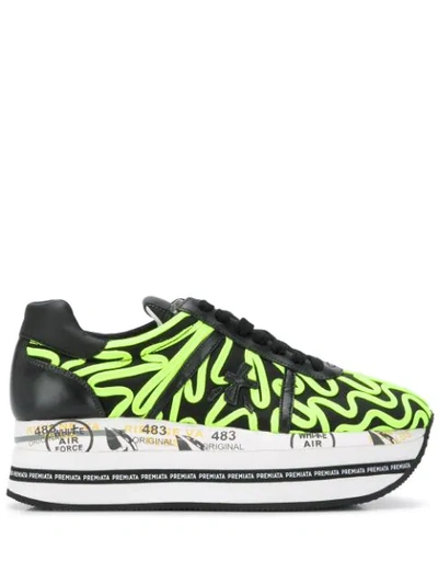 Shop Premiata Beth Embroidered Platform Sneakers In Var4121