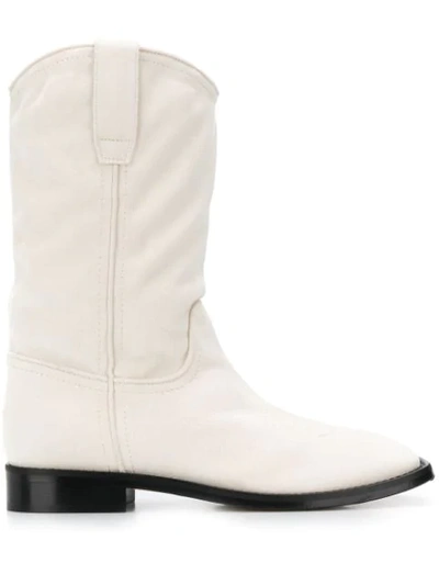 Shop Alberta Ferretti Cowboy-style Ankle Boots In Bianco