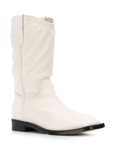 Shop Alberta Ferretti Cowboy-style Ankle Boots In Bianco