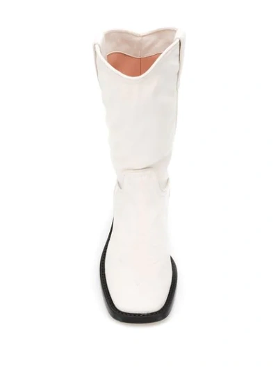 Shop Alberta Ferretti Cowboy-style Ankle Boots In Bianco