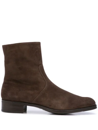 Shop Gravati Zipped Ankle Boots In Brown