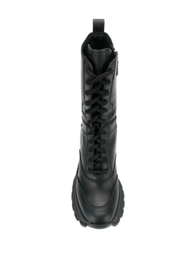 Shop Miu Miu Chunky Military Boots In Black