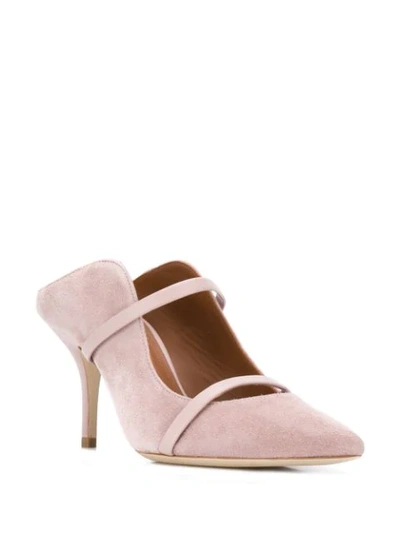 Shop Malone Souliers Pointed Mid-heel Mules In Pink