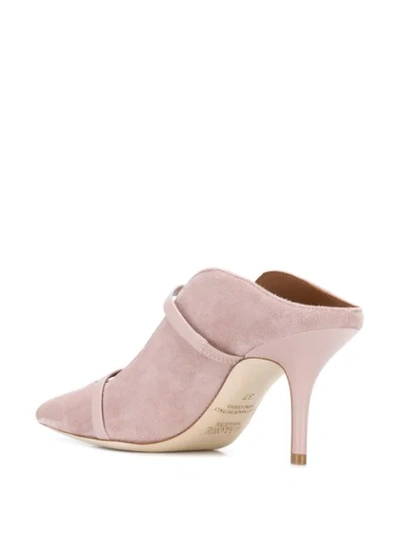 Shop Malone Souliers Pointed Mid-heel Mules In Pink