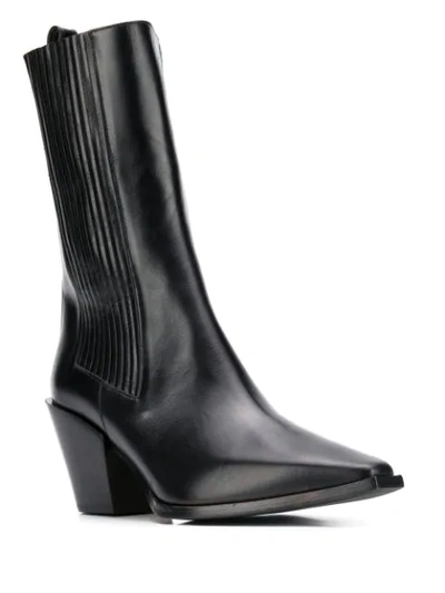 Shop Aeyde Ari Ribbed Ankle Boots In Black