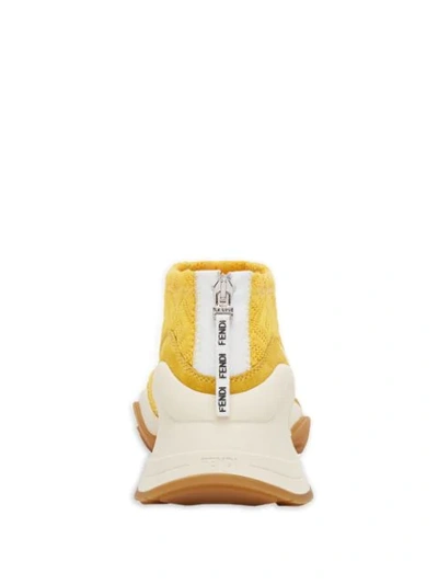 Shop Fendi Ffluid Jacquard Sneakers In Yellow