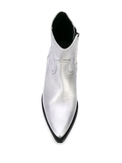Shop Saint Laurent Lukas 40 Boots In Silver
