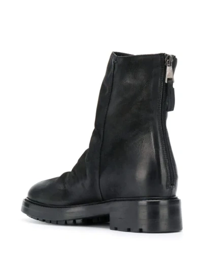 Shop Strategia Chunky Heel Back Zip Boots In Black