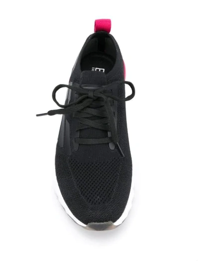 Shop Ea7 Stretch Fit Logo Sneakers In Black