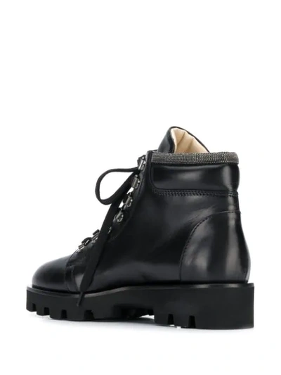 Shop Fabiana Filippi Lace-up Ankle Boots In Black