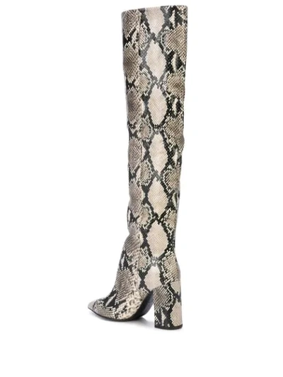 Shop Tabitha Simmons Izzy Snakeskin Print Boots In White