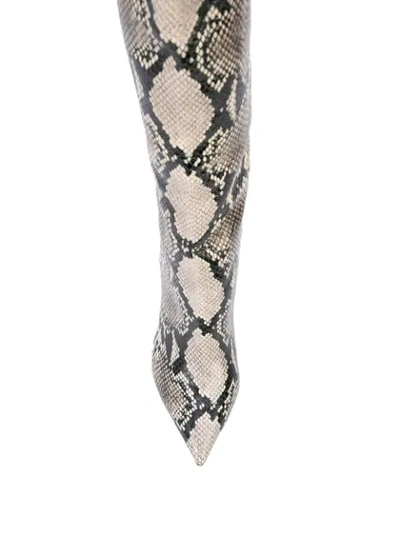 Shop Tabitha Simmons Izzy Snakeskin Print Boots In White