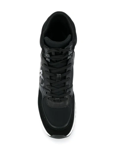 Shop Michael Michael Kors Logo High-top Sneakers In Black