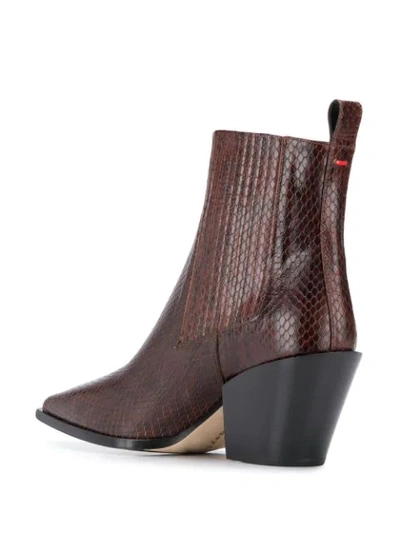 Shop Aeyde Kate Snakeskin Effect Boots In Brown