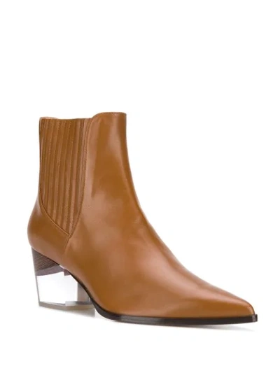 Shop Alexandre Birman Leather Ankle Boots In Brown