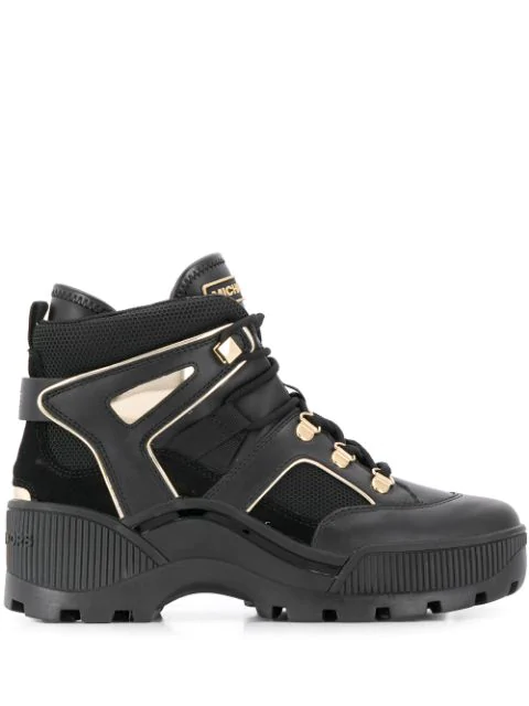 michael kors black and gold high top sneakers