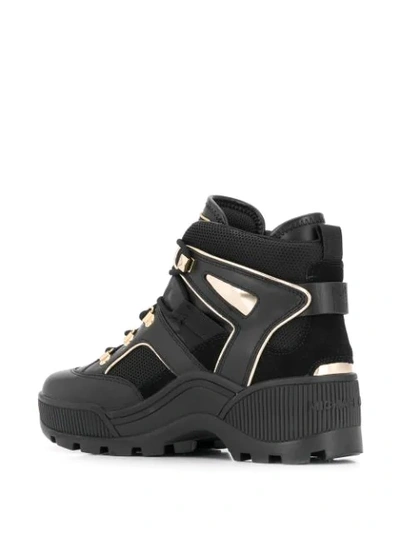 Shop Michael Michael Kors High Top Trek Sneakers In Black