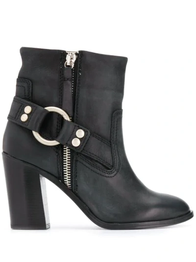 BUCKLE-DETAIL ANKLE BOOTS