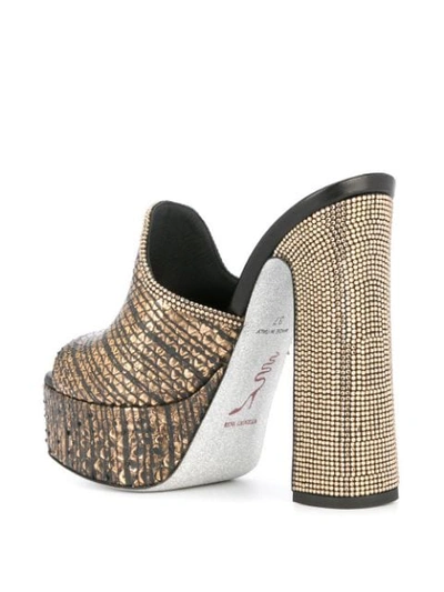 Shop René Caovilla Platform Heel Sandals In Gold