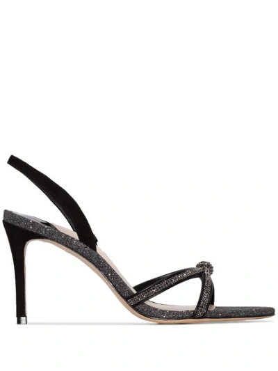 Shop Sophia Webster Giovanna 85mm Crystal-embellished Sandals In Black