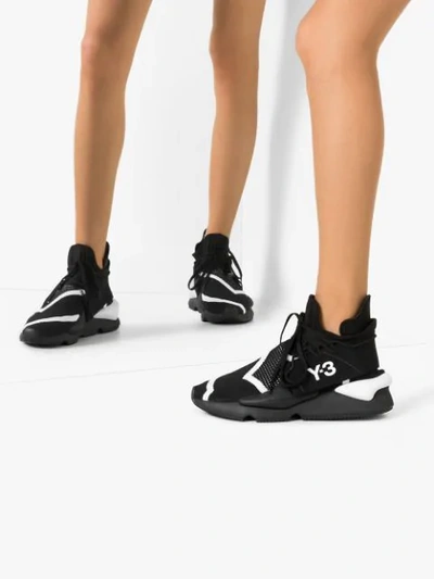 Shop Y-3 Kaiwa Knit Sneakers In Black