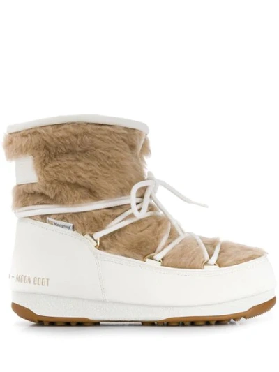 Shop Moon Boot Monaco Lace-up Boots In White