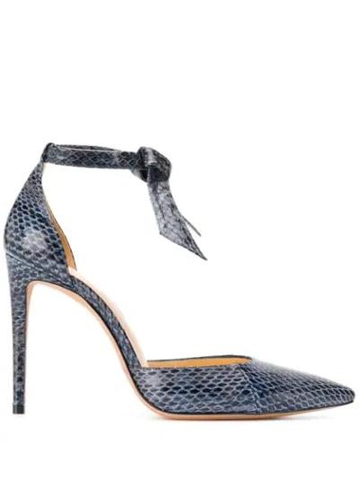 Shop Alexandre Birman Knotted Ankle Strap Pumps In Blue