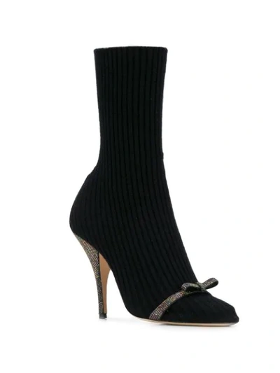 Shop Marco De Vincenzo Ribbed Sock Pumps In F187p Black